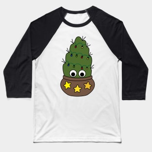 Cute Cactus Design #223: Cactus With Christmas Lights Baseball T-Shirt